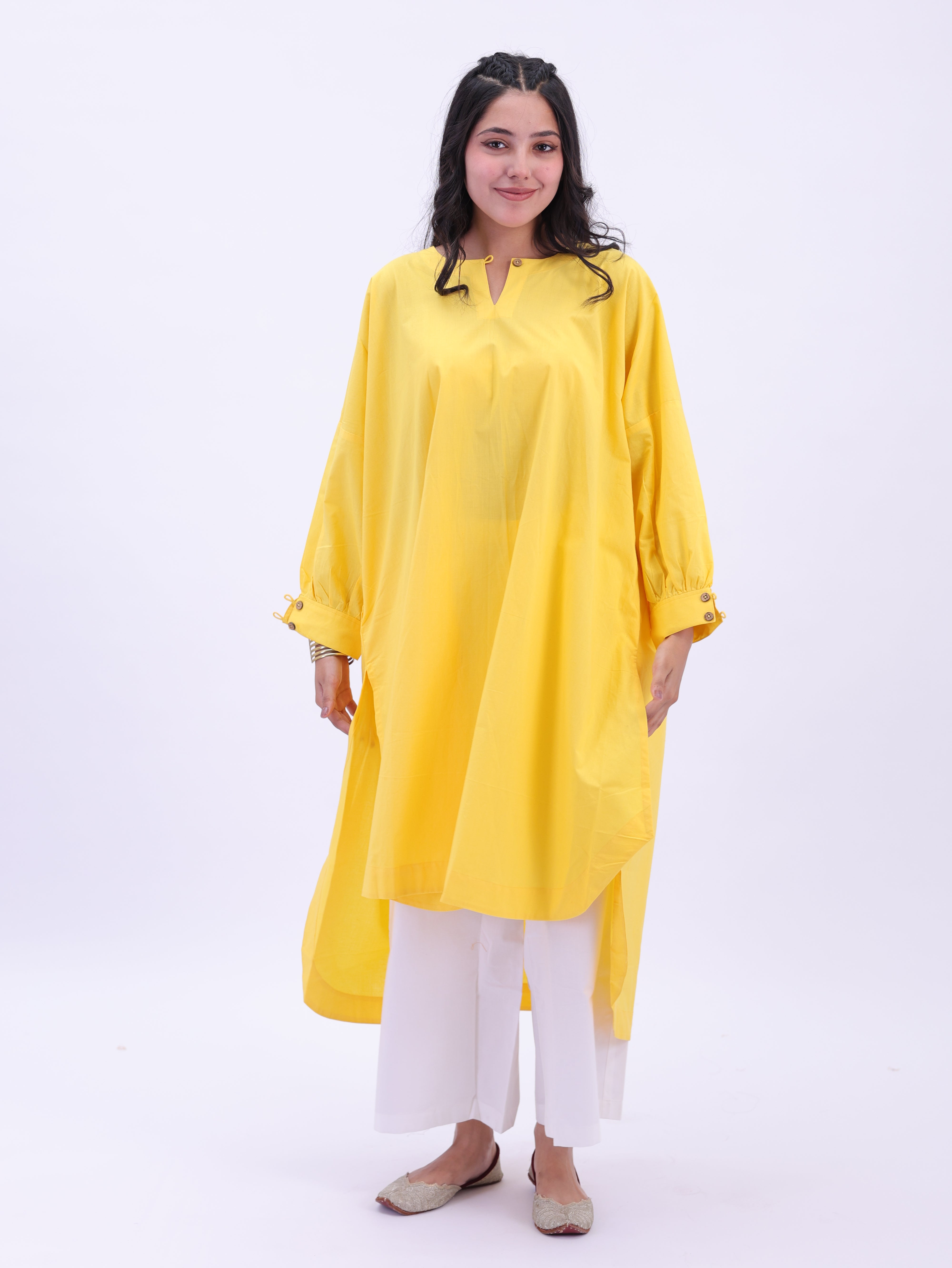 "Not So Basic" Tunic -Bright Yellow