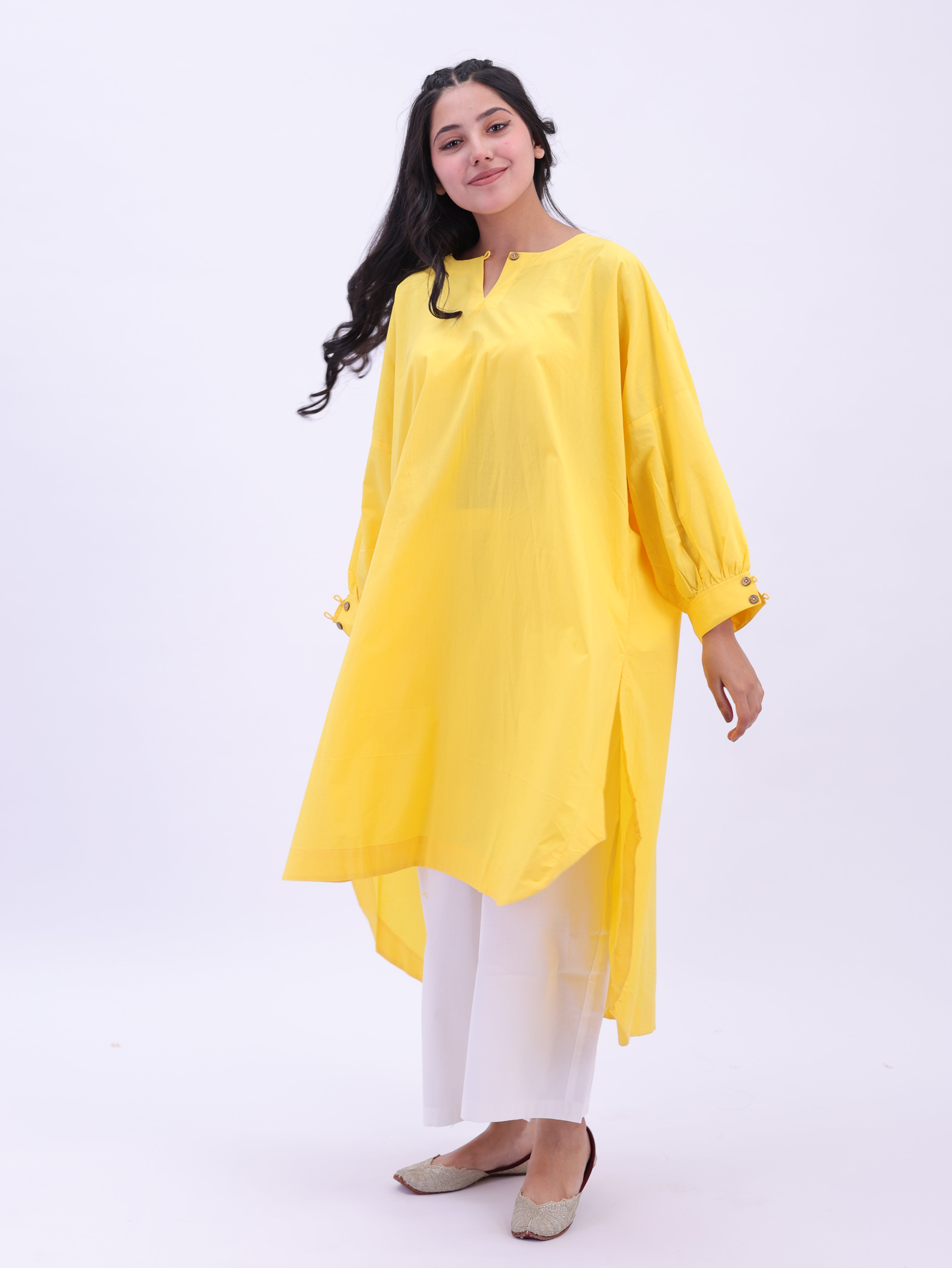 "Not So Basic" Tunic -Bright Yellow