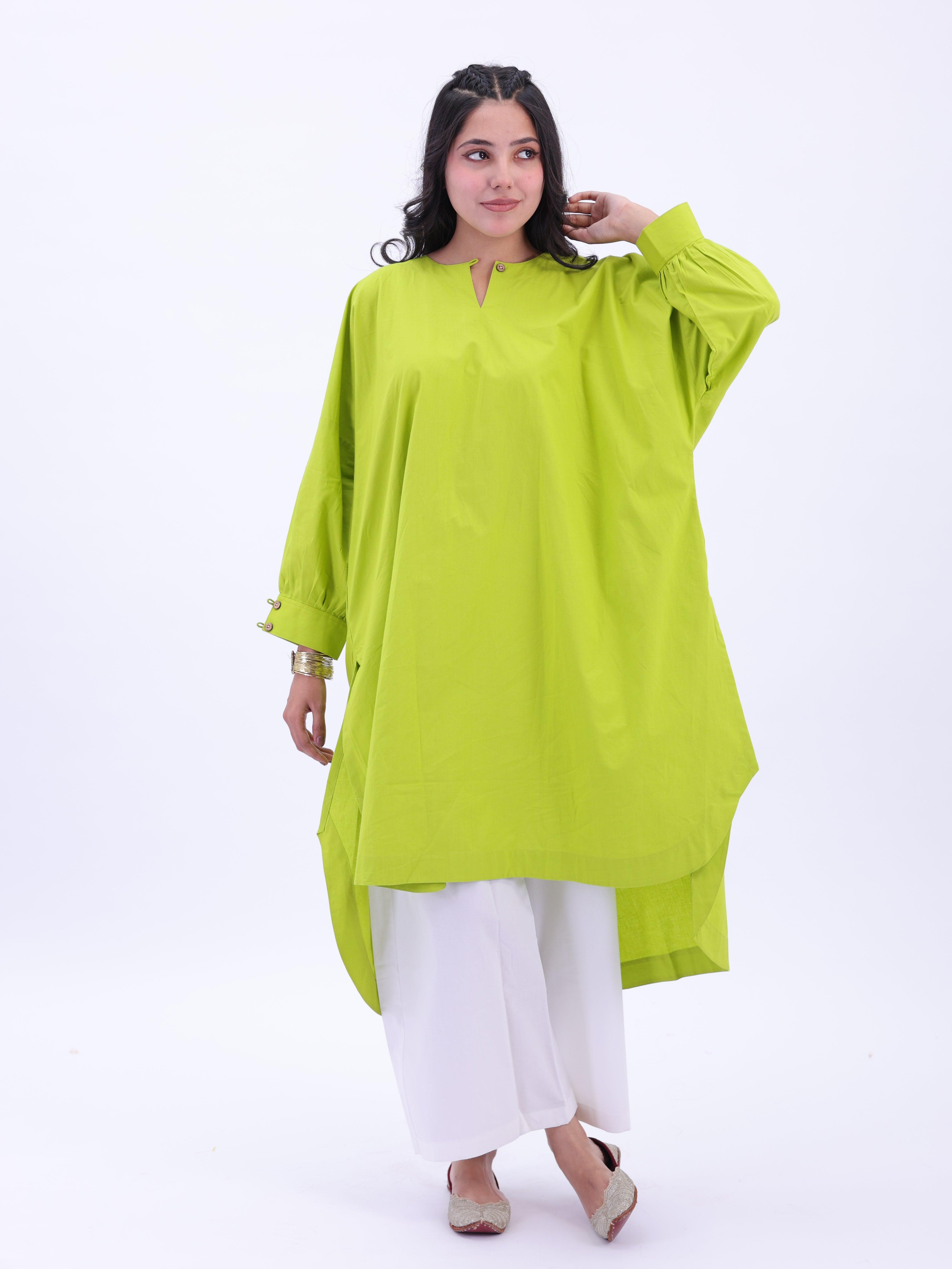 "Not So Basic" Tunic - Lime Green