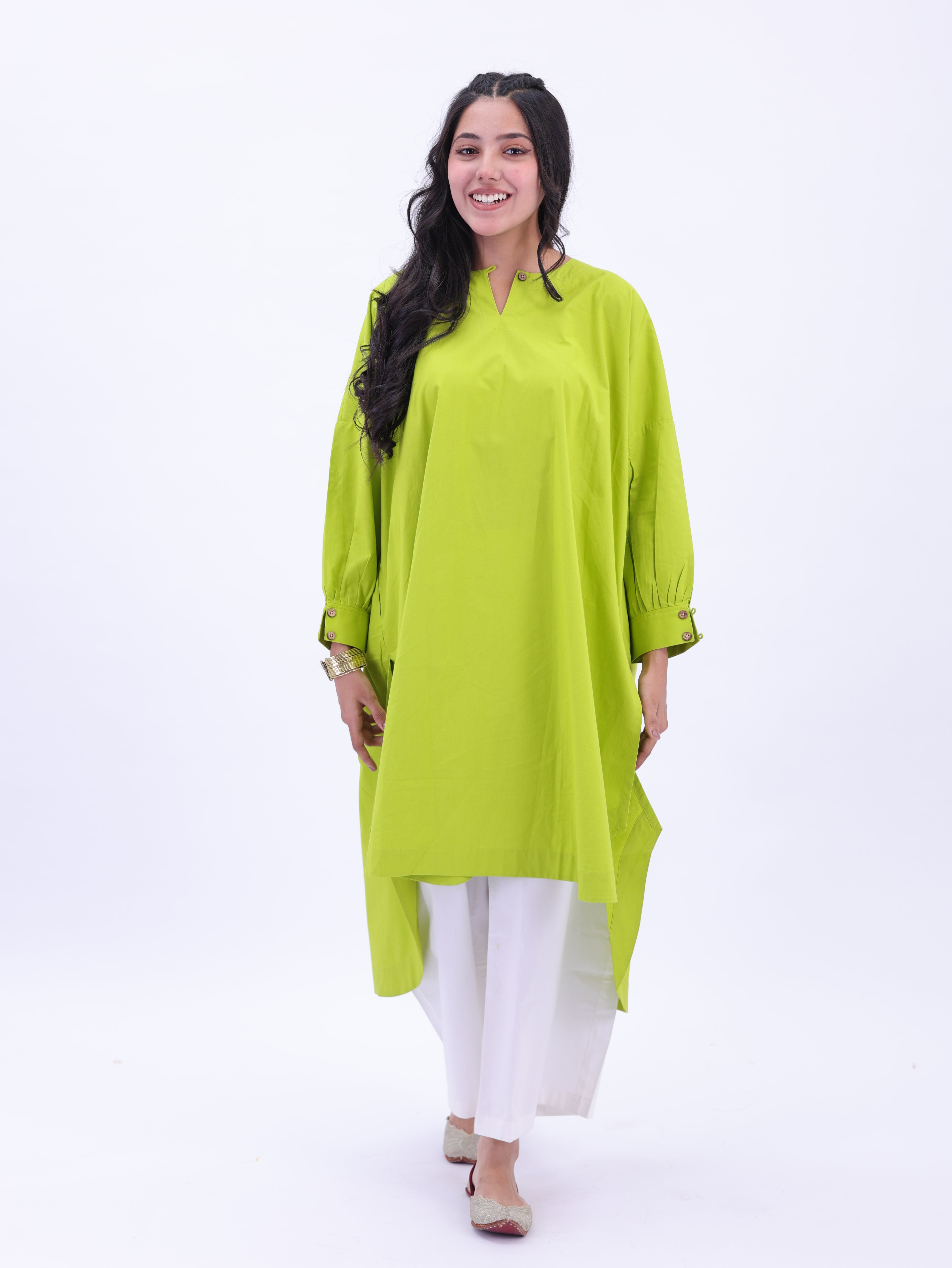 "Not So Basic" Tunic - Lime Green