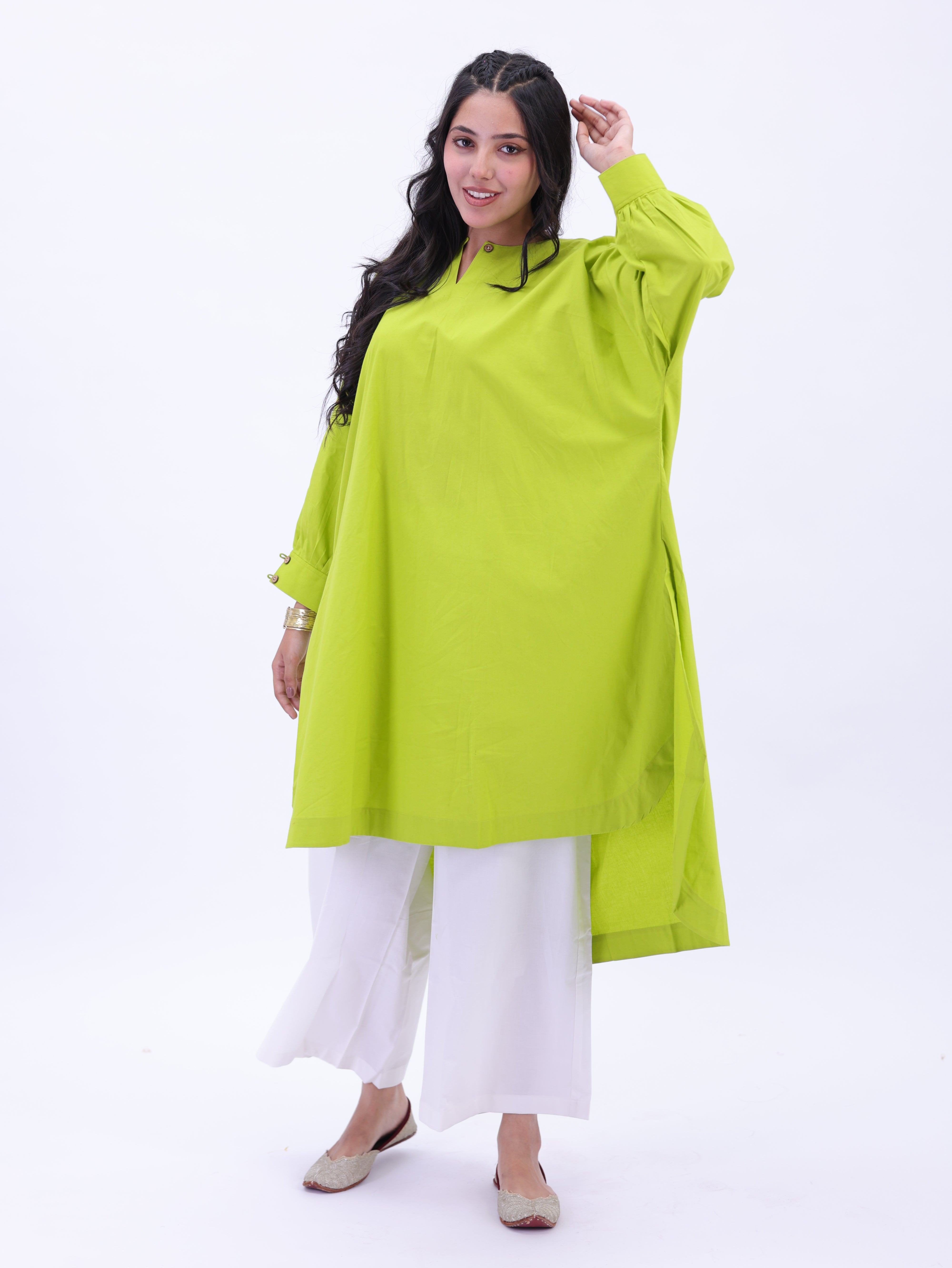 "Not So Basic" Tunic - Lime Green