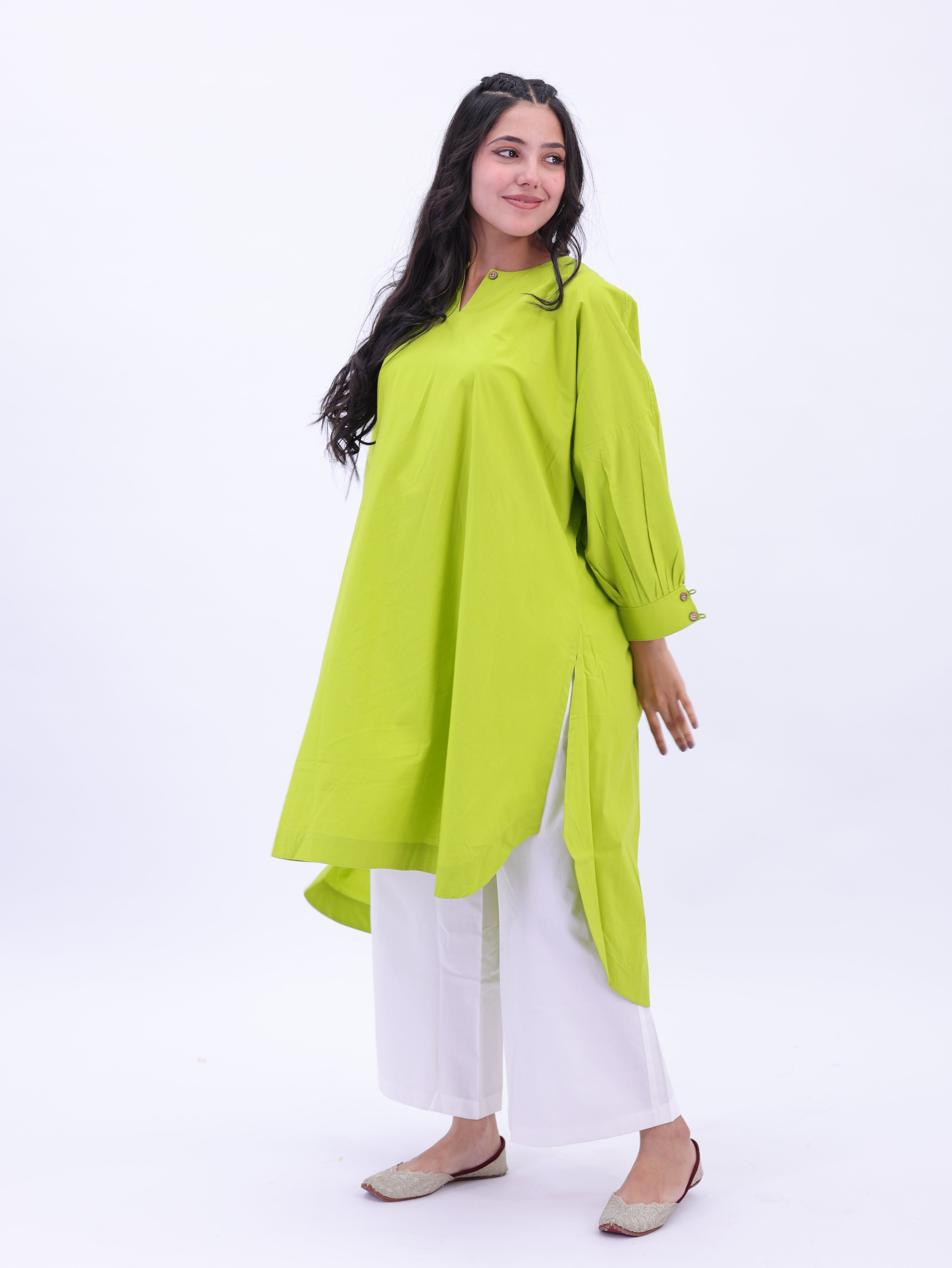 "Not So Basic" Tunic - Lime Green