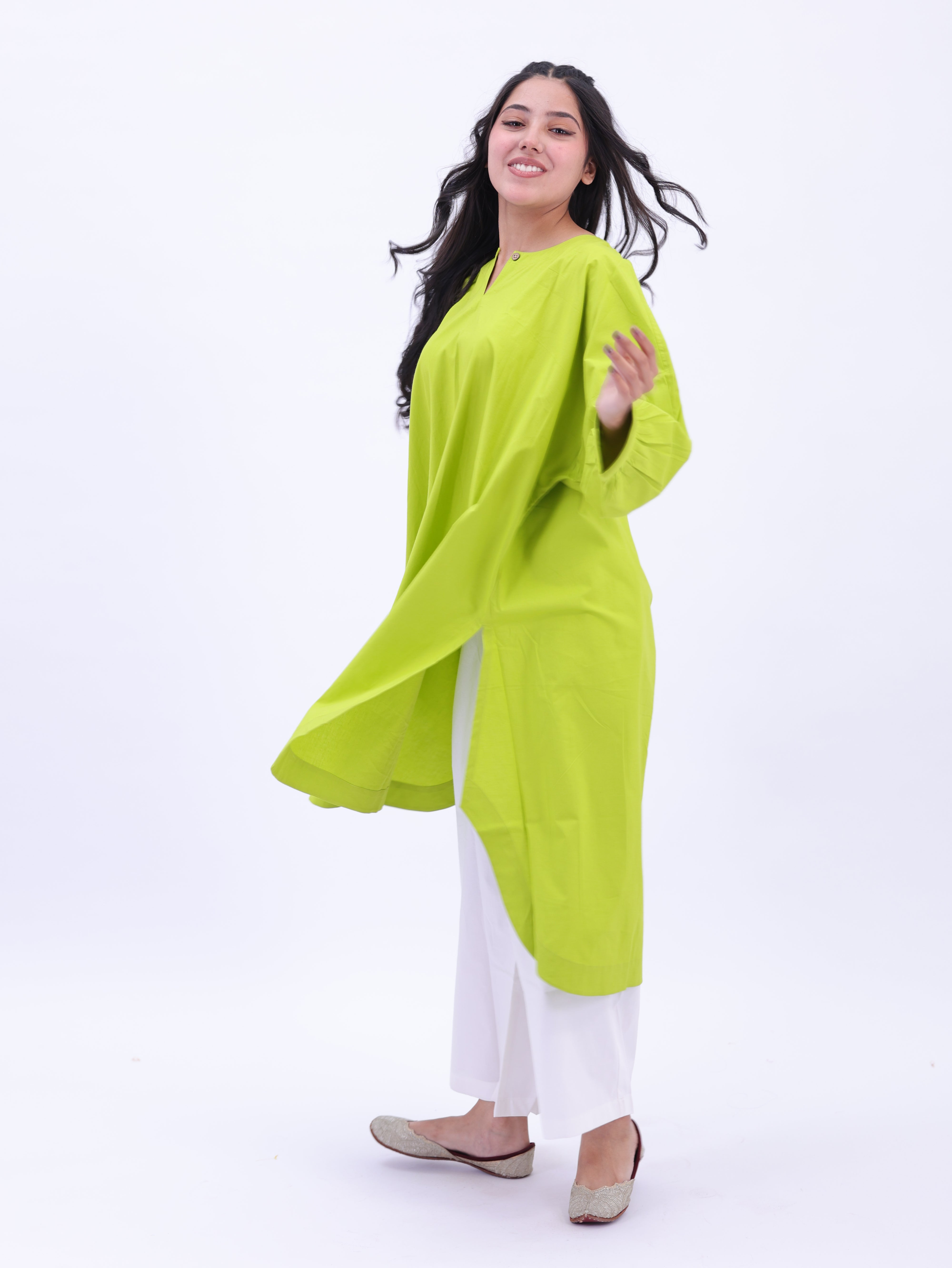 "Not So Basic" Tunic - Lime Green
