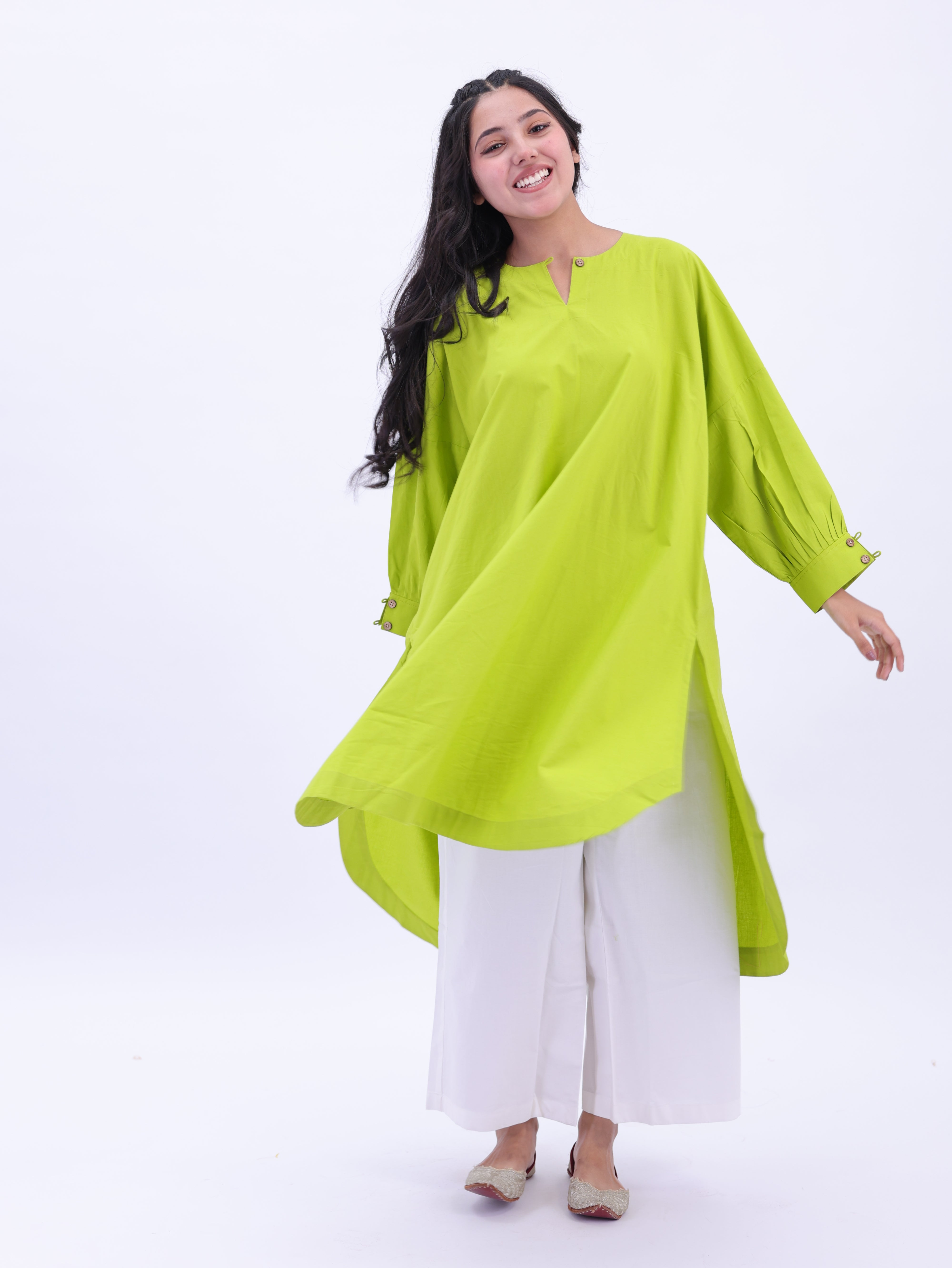 "Not So Basic" Tunic - Lime Green