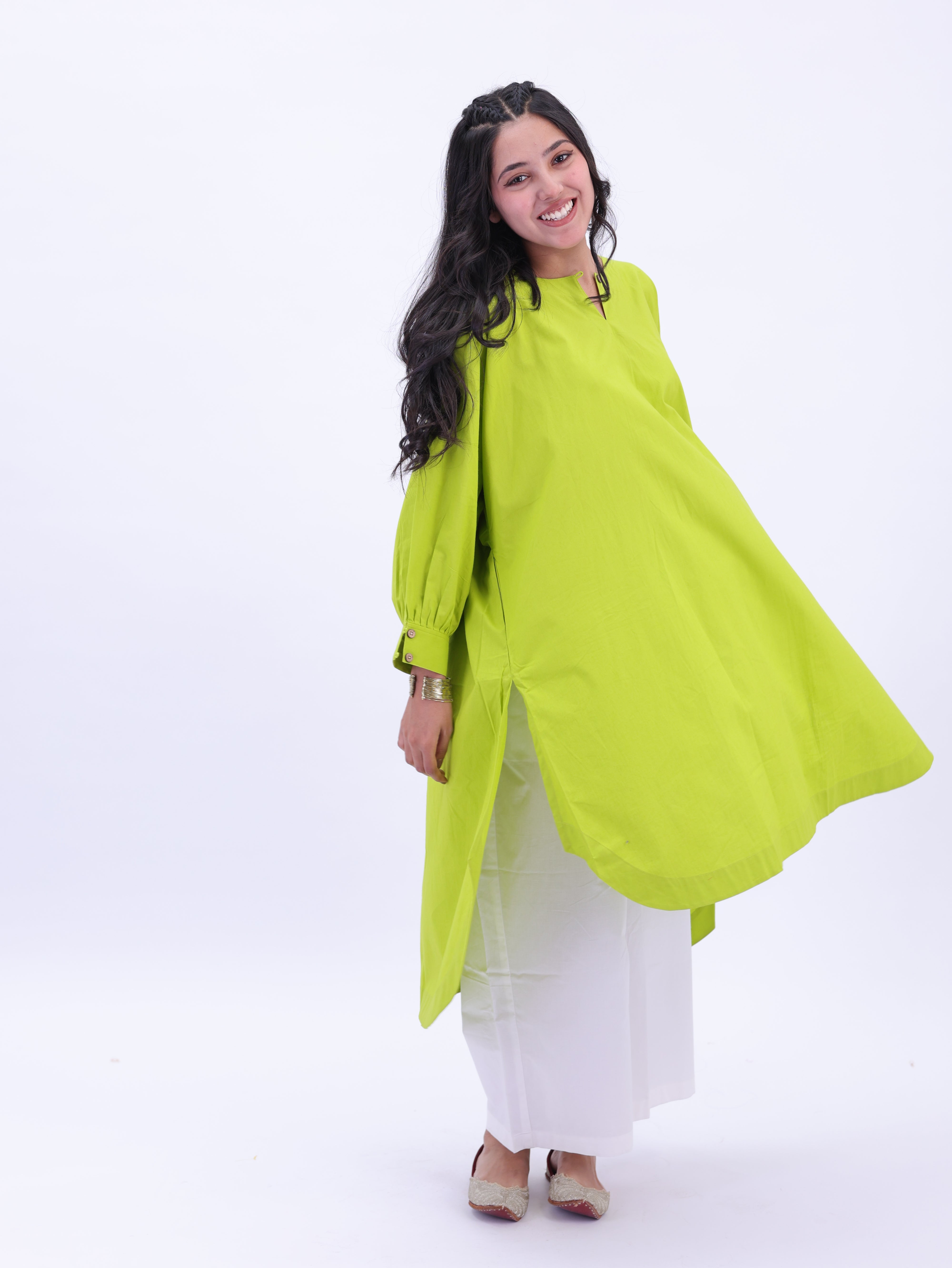"Not So Basic" Tunic - Lime Green