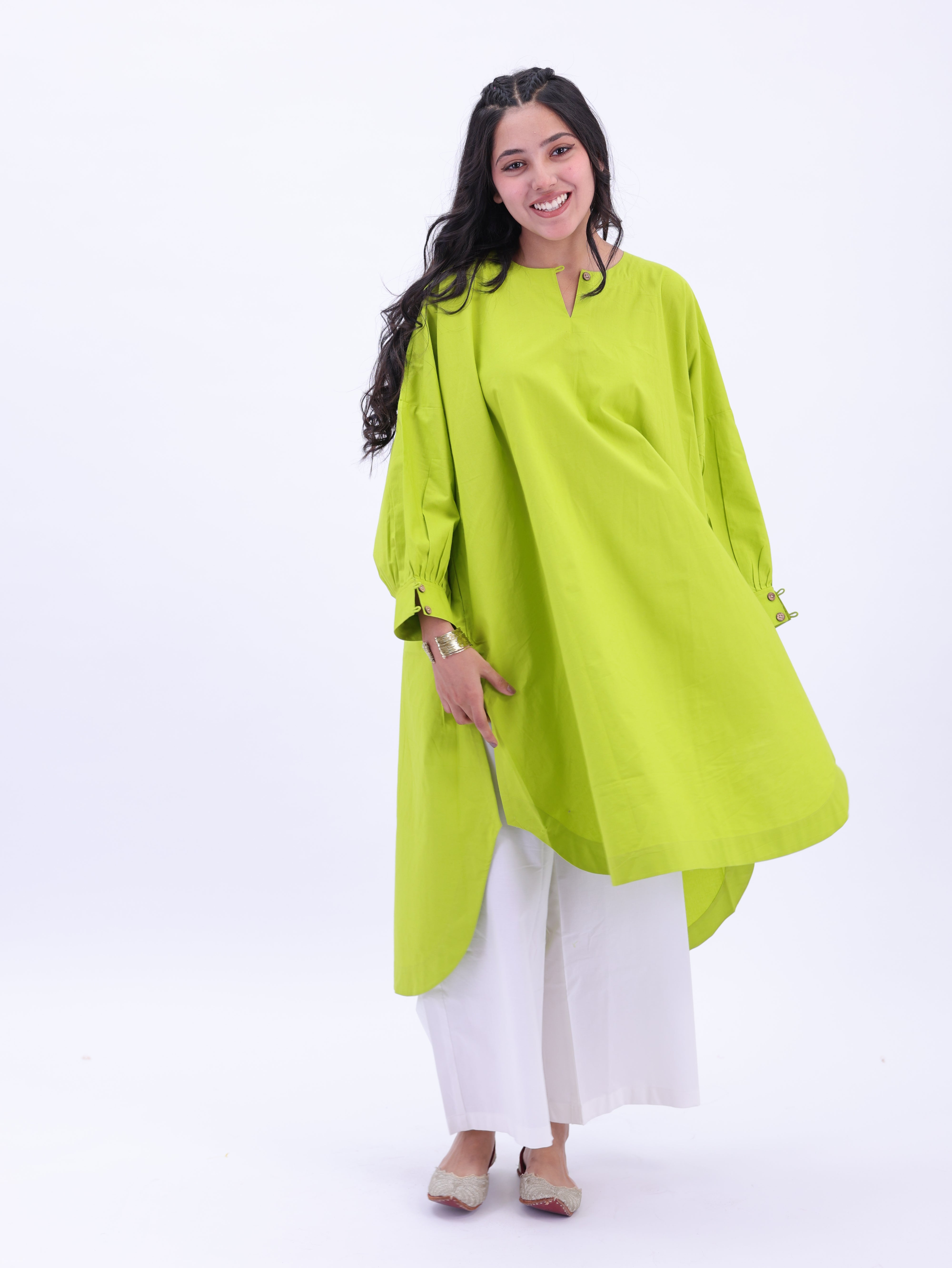 "Not So Basic" Tunic - Lime Green
