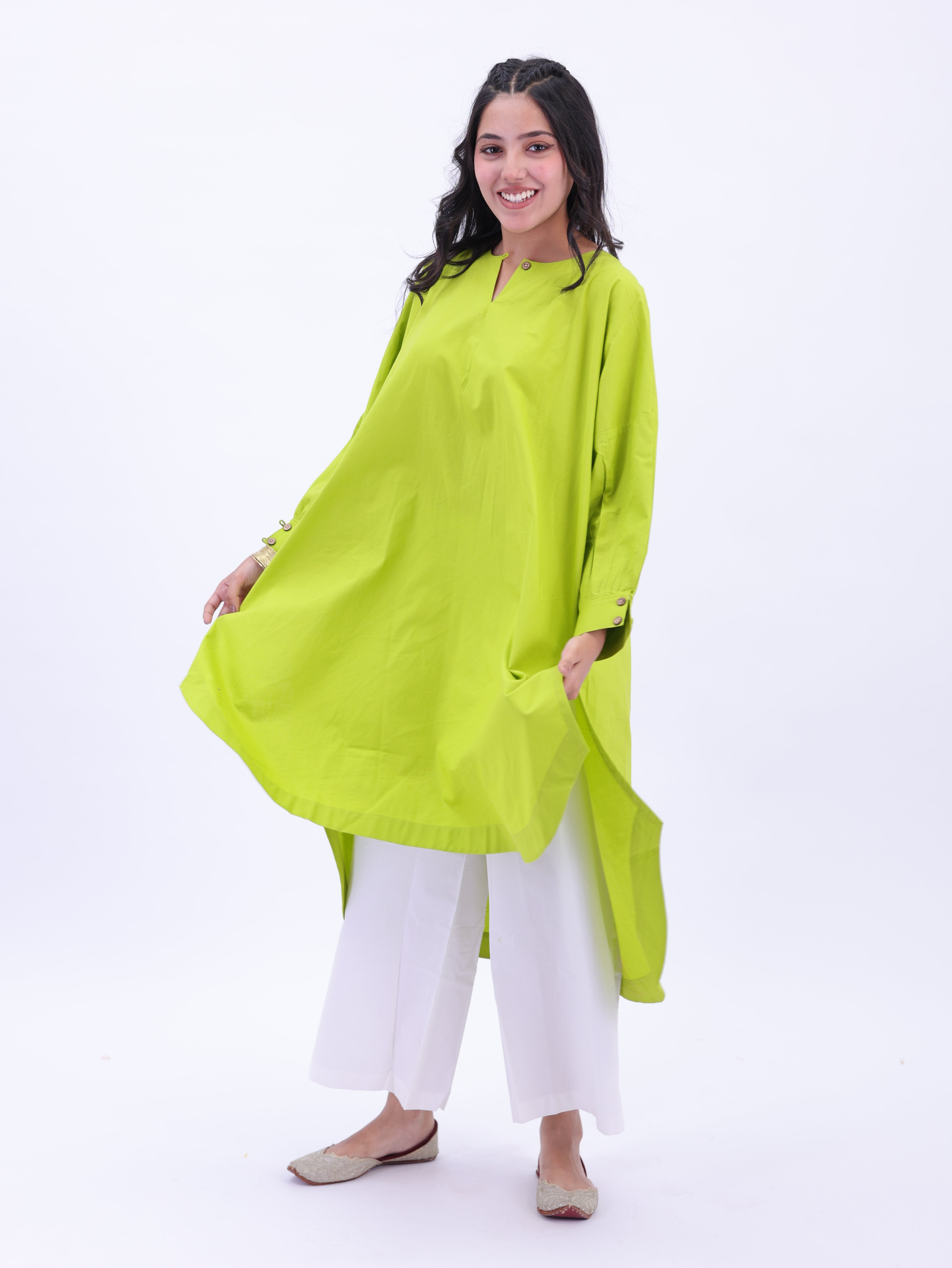 "Not So Basic" Tunic - Lime Green