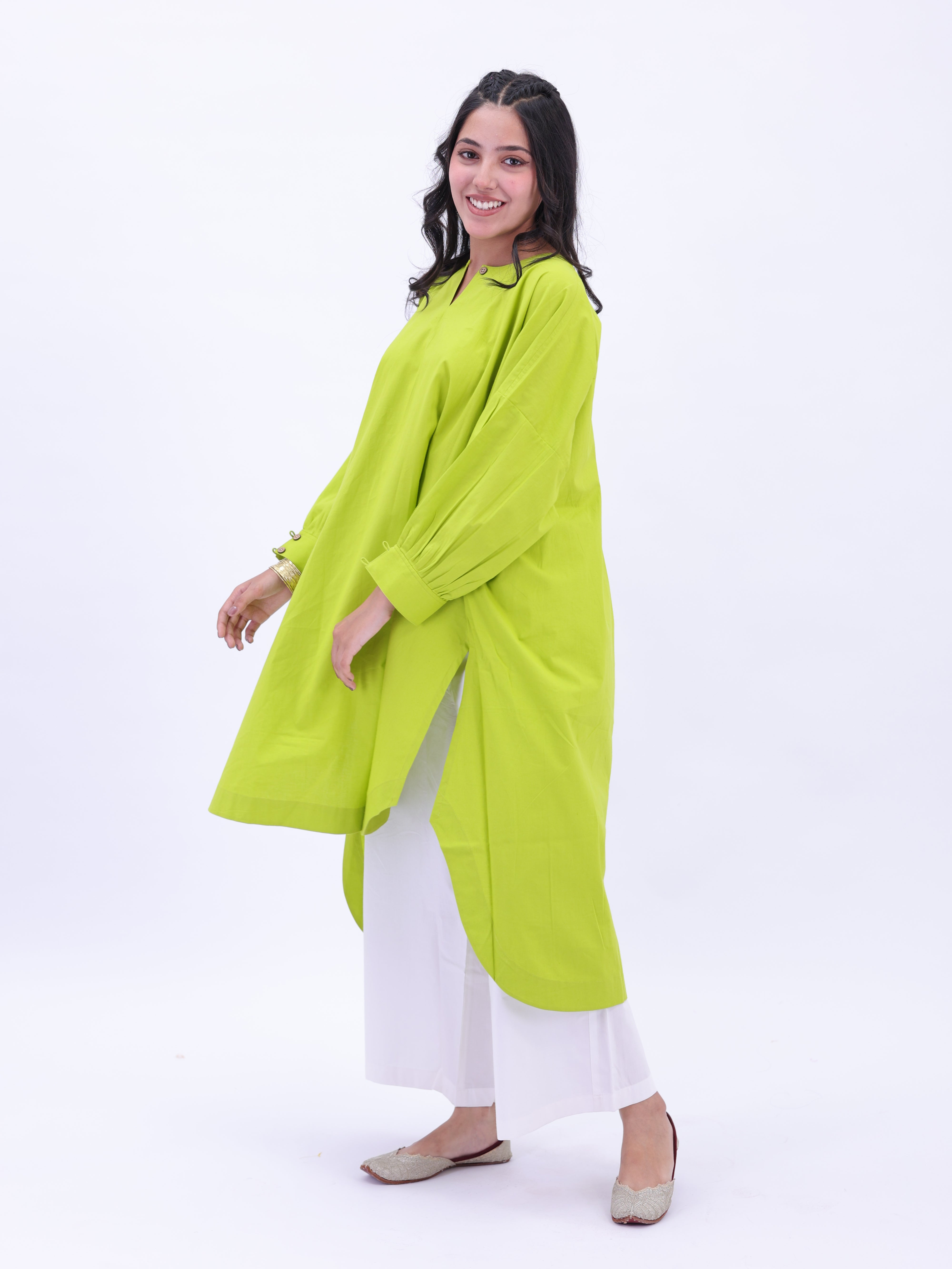 "Not So Basic" Tunic - Lime Green
