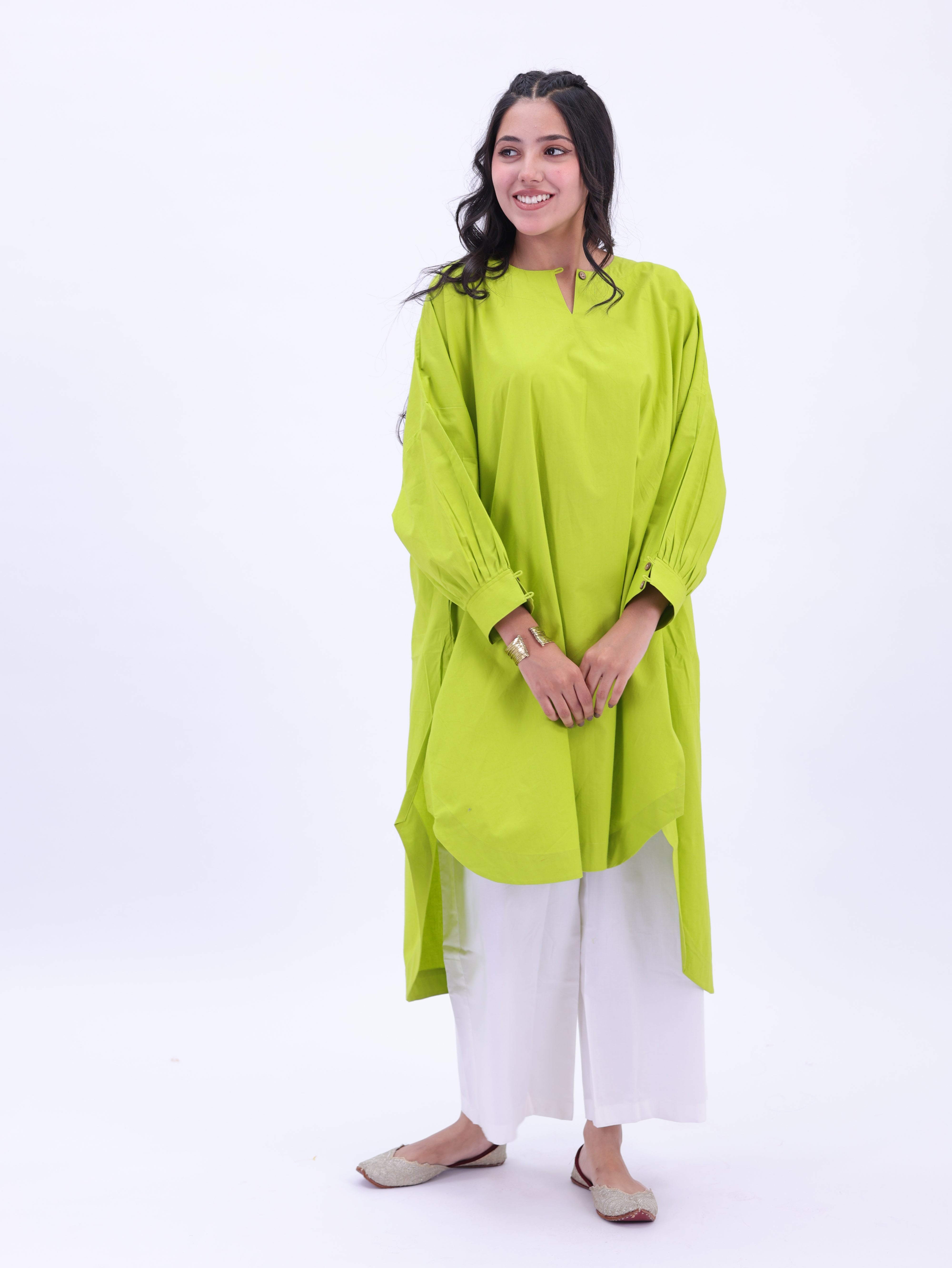 "Not So Basic" Tunic - Lime Green