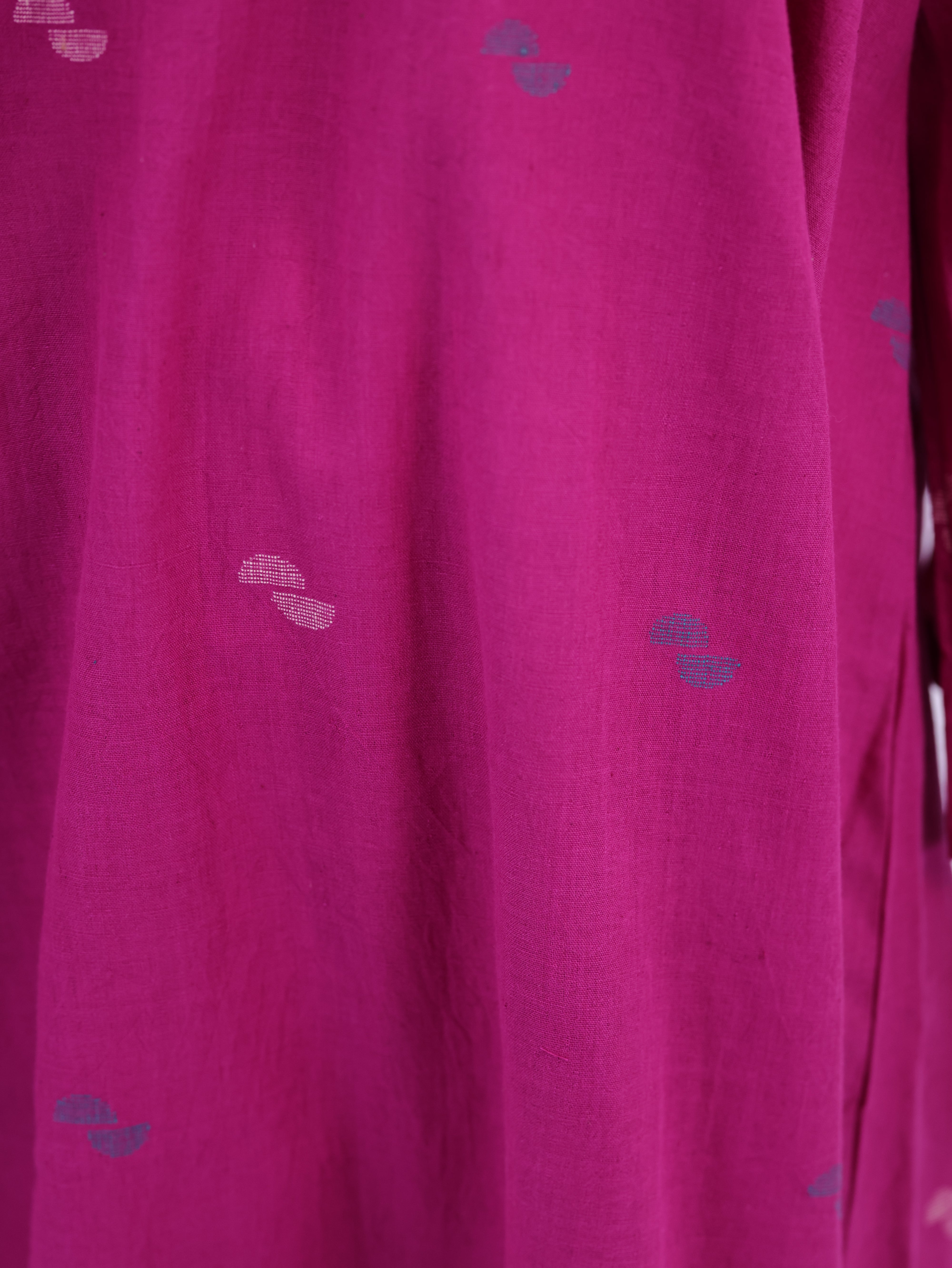 "Rumi" handloom cotton Jamdani Kurta Magenta Pink