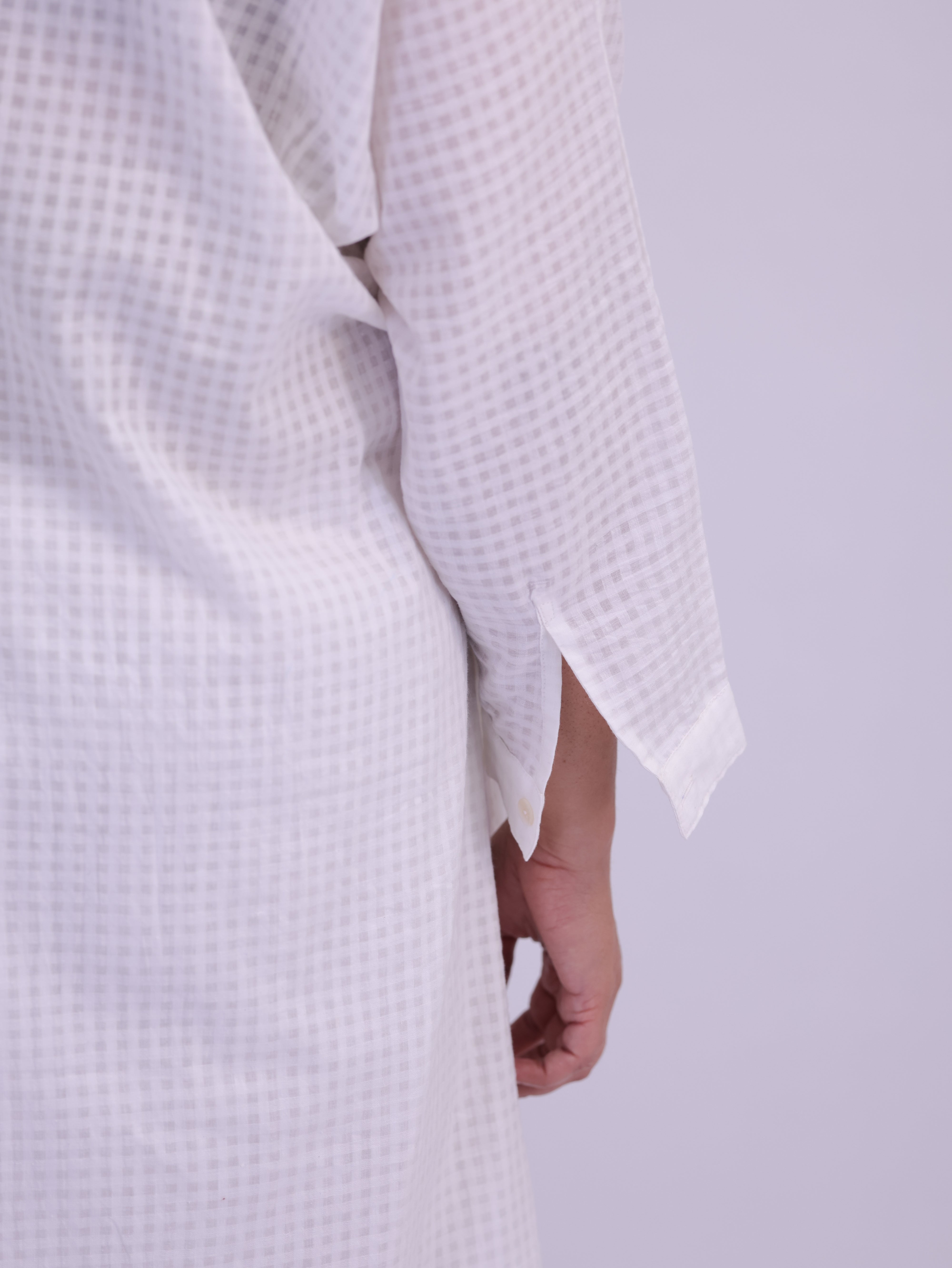 "Shwae" Hi-Low Choga White