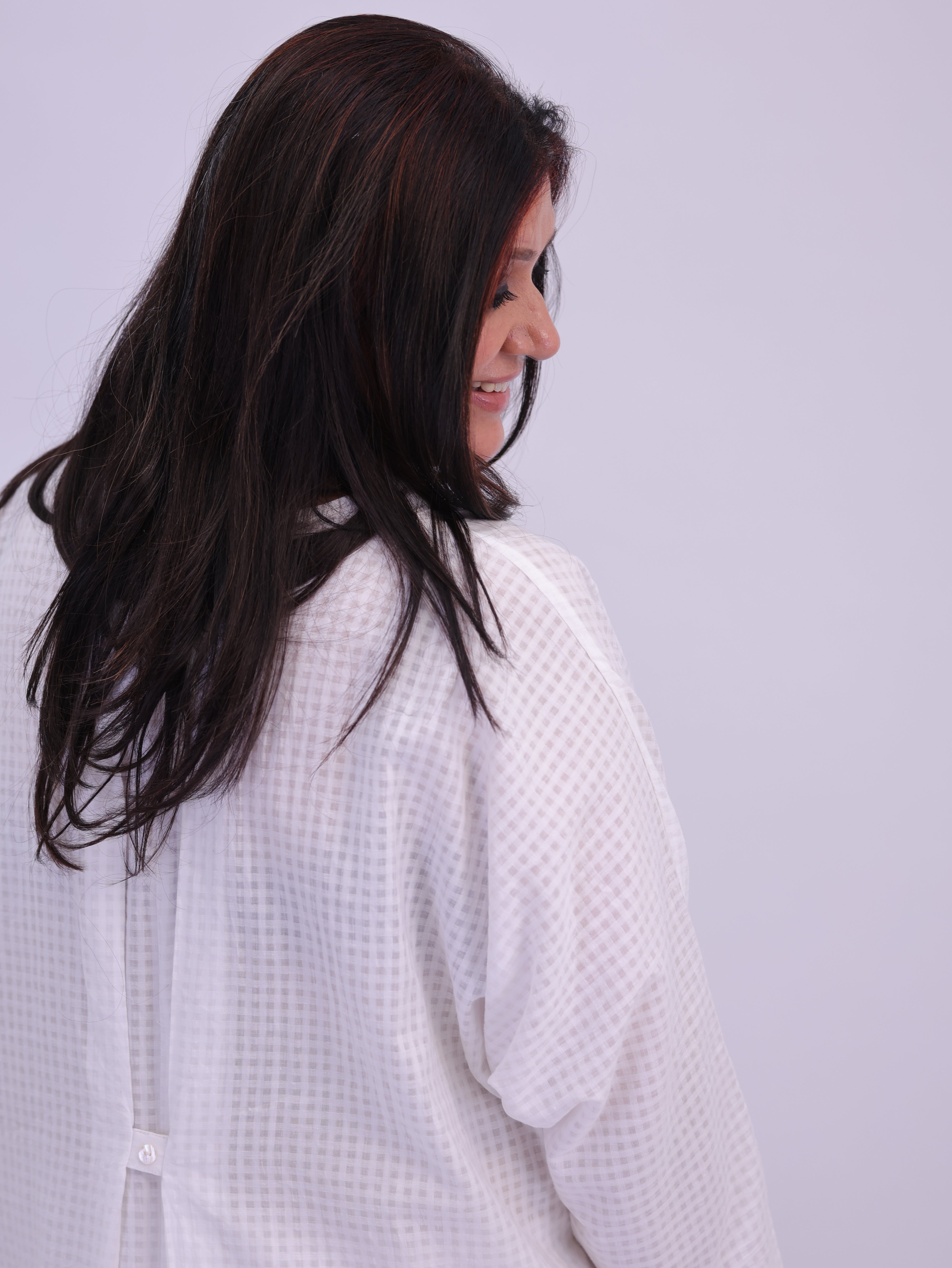 "Shwae" Hi-Low Choga White