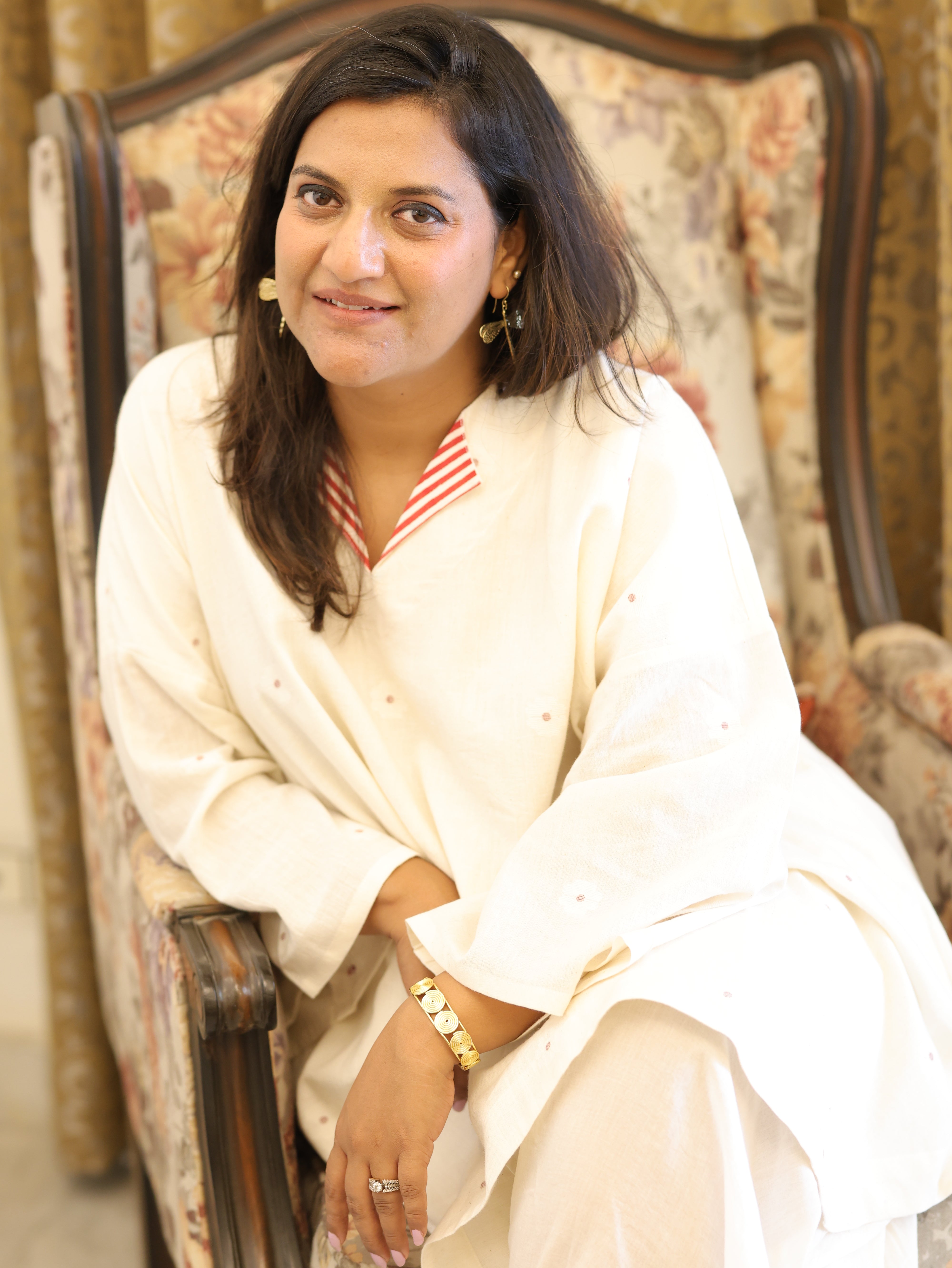 "Shwae" Flared Plazzo Natural Beige